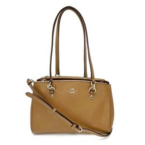 Coach Etta Carryall Bag Saddle Brown Leather Crossbody Handbag EUC